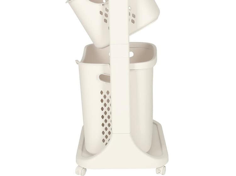 1. Dulap organizare jucării copii, steril, cu compartimente și roți pentru mobilitate.