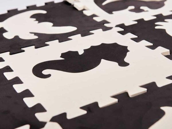 Puzzle-uri de spumă covor de spumă / playpen pentru copii 25 de piese alb-negru și alb - imagine 5