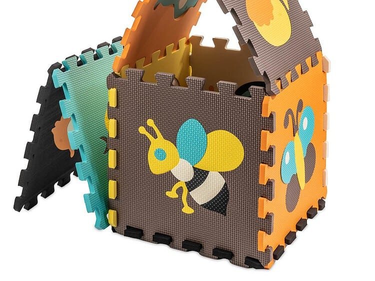 Uși de siguranță pentru joacă, din burete, cu desene de albine și fluturi, pentru camera copilului.