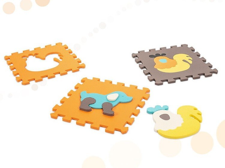 Jucarie puzzle din burete cu animale pentru copii, sigur si distractiv.