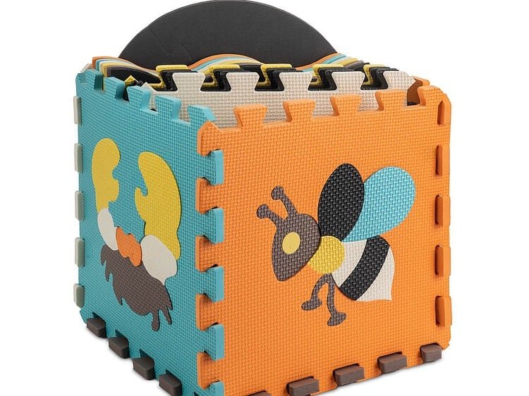 Joc cubicele moale pentru copii, decor cu insecte si animale, Sigur pentru joaca, Casuta Jucariilor.