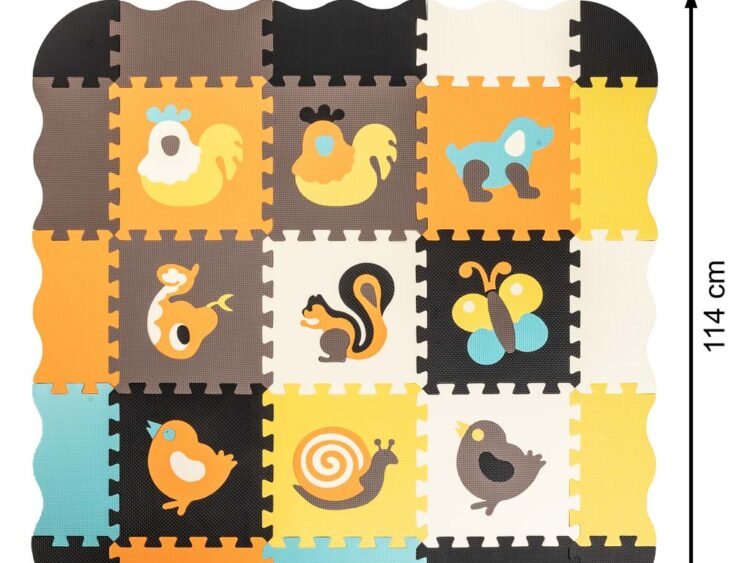 Umidificator de sol cu puzzle Zoo, jucarie educativa pentru copii, moale si sigur pentru bebelusi.