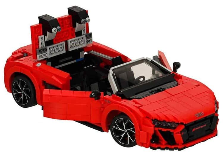 Mini mașină sport din lego, model roșu, perfect pentru joc și colecție LEGO.