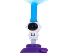 Jucărie educativă pentru copii, astronaut cu funcții interactive și lumini în culoarea alb-violet.