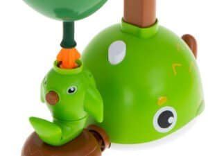 Jucărie educativă pentru copii, elefant verde cu accesorii colorate pentru dezvoltare.