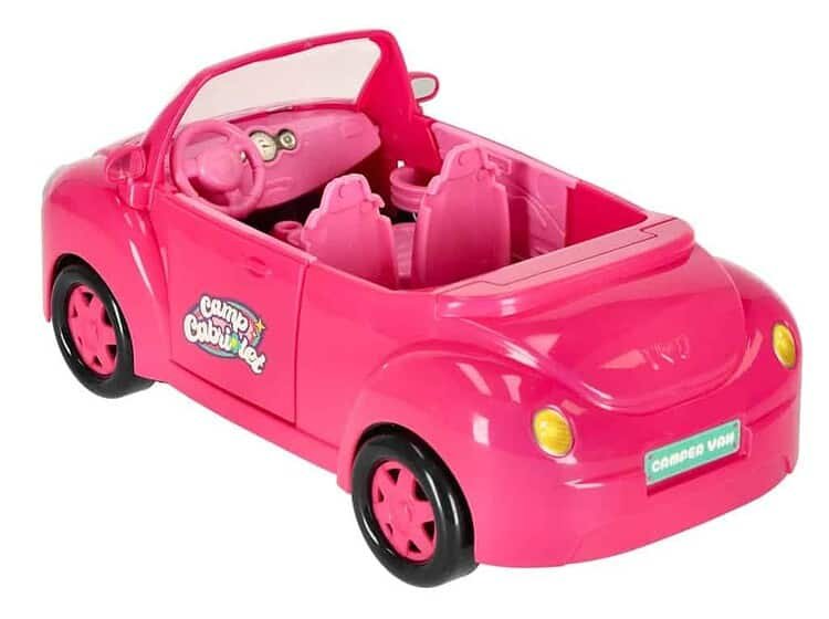 Mașină de jucărie roz pentru copii, mașină sport pentru joacă în curte sau interior.