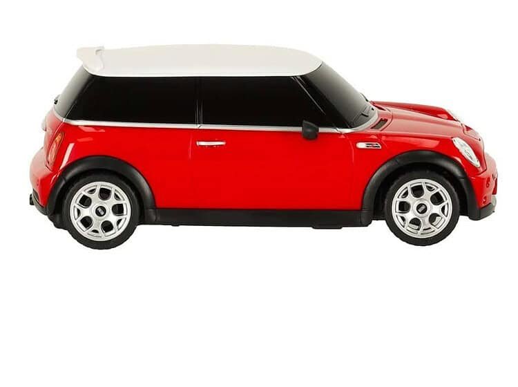 1. Jucarie masina Mini Cooper pentru copii, design realist și culoare roșie.