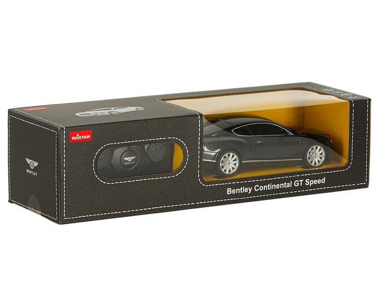 1. Mașină radiocomandată Bentley Continental GT Speed negru, jucarie pentru copii.