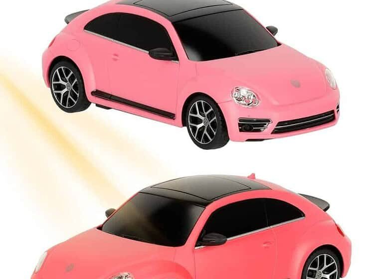 Mașină de jucărie roz, model Volkswagen, pentru copii, cu.