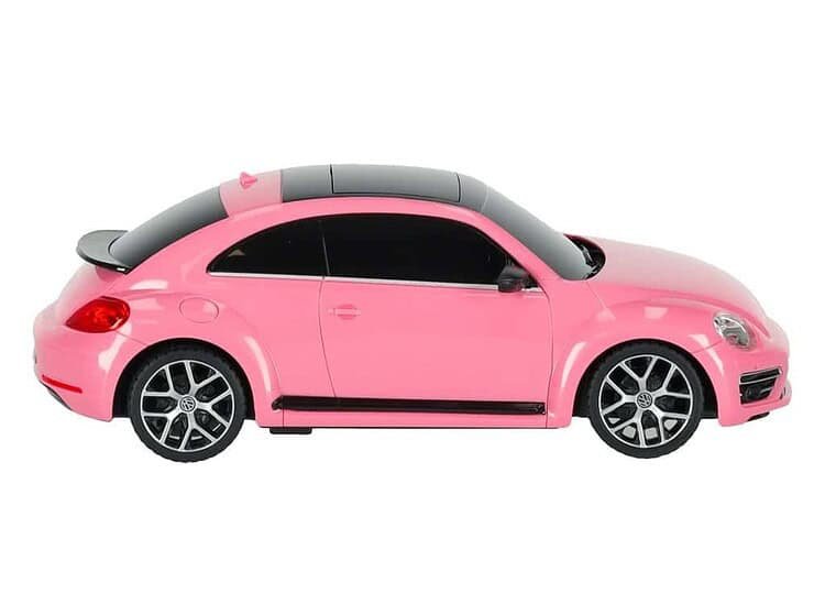 Mașinuță de jucărie roz pentru copii, model realist cu design elegant.