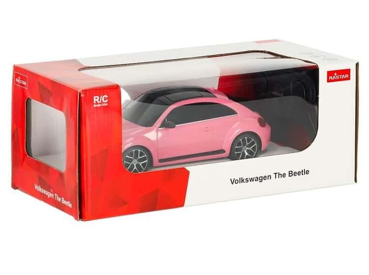 Mini mașină de jucărie Volkswagen The Beetle, pentru copii, în cutie.