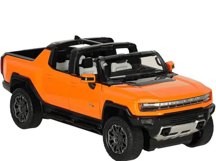 Mașină de jucărie electrică pentru copii, model SUV de teren, portocaliu, autovehicul pentru joc și distracție.