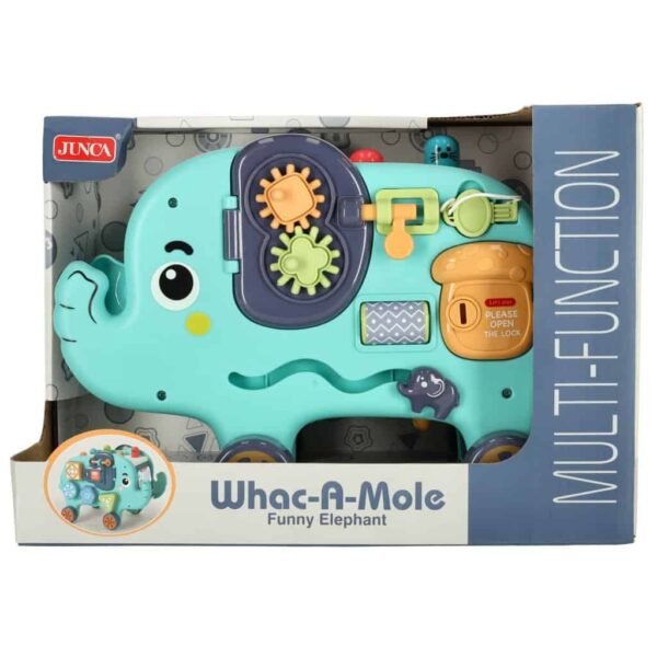 Montessori interactiv elefant pounder sorter blocuri ciocan 26cm - imagine 6