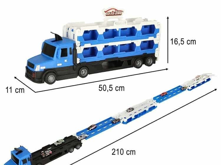 Miniatură camion playmobil cu sectie de masini si semafoare, jucarie educativa pentru copii.