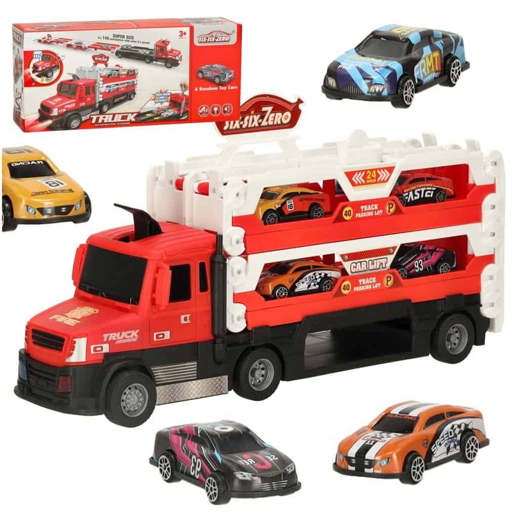 Camion transportor pliabil XXL roșu -