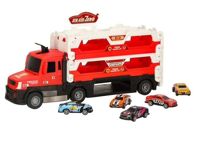 Camion jucarie cu masini mici pentru copii, jucarii interactive si educative.