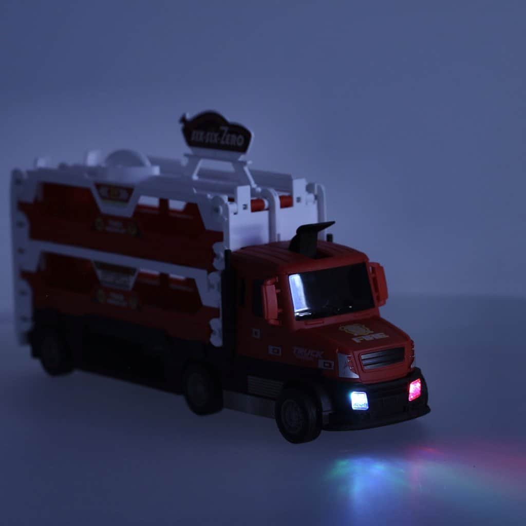 Vehicul de jucărie camion de salvare cu lumină pentru copii, perfect pentru joacă indoor și learning.