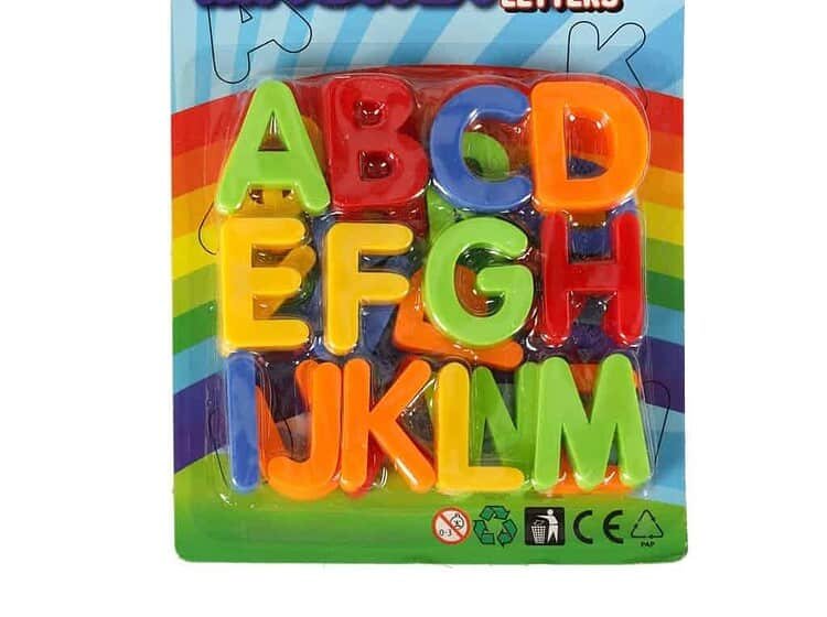 Litere magnetice pentru joc educativ, set cu A-Z, materiale sigure pentru copii mici.