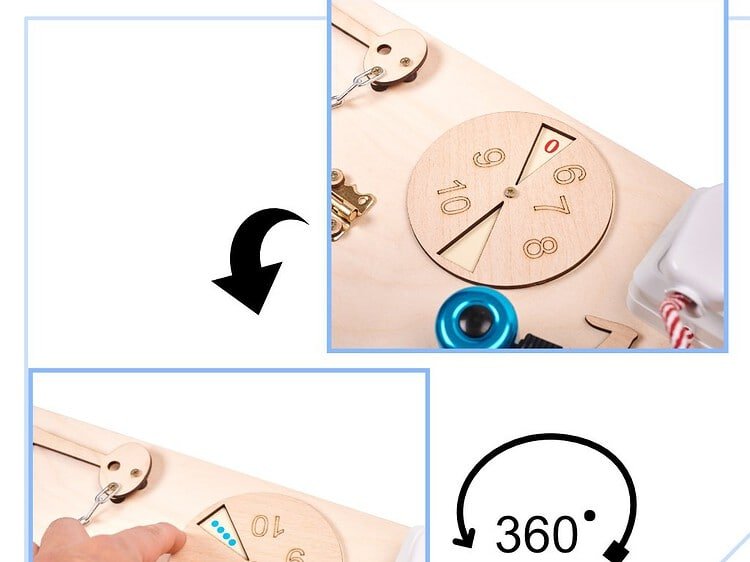 Ceas educațional din lemn pentru copii, joc de învățare a timpului și numărătorilor.