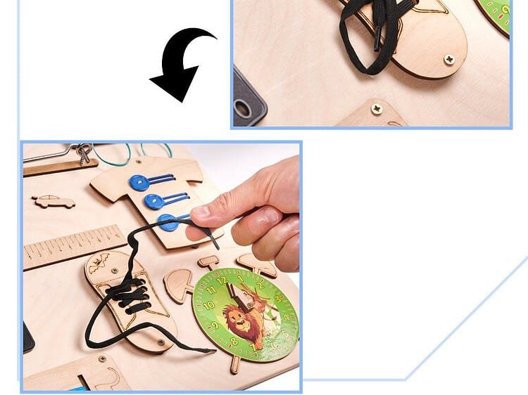 Ceas pentru copii din lemn, tunel de timp educațional, jucărie pentru dezvoltarea abilităților Montessori.