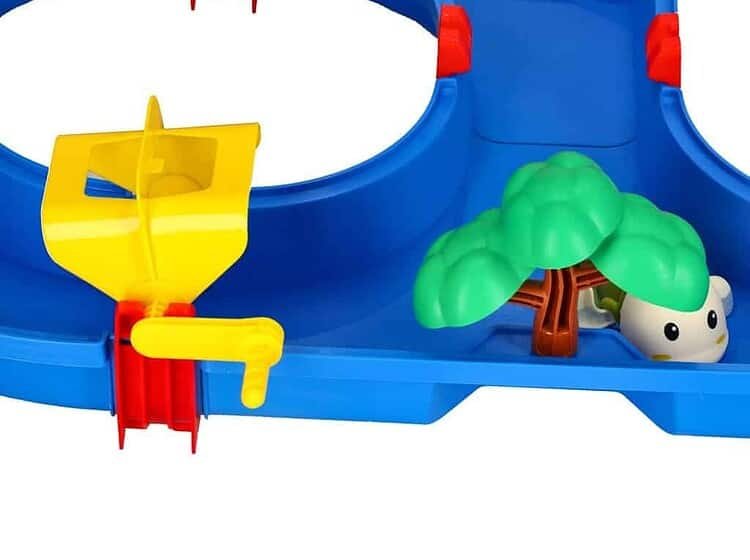 Joc de nisip pentru copii cu cadru din plastic, elemente de joacă și figurine amuzante pentru grădiniță.