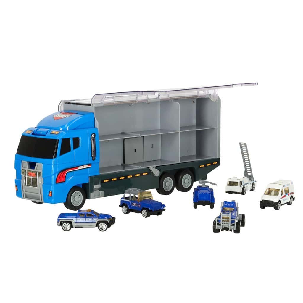 Mașinuțe de poliție și camion de jucărie, set de joacă pentru copii, avioane din plastic, pentru jocuri creative.