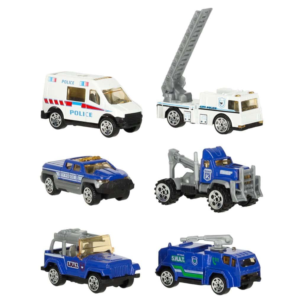 Mașinuțe de poliție din plastic, jucării pentru copii, set convingător pentru joacă sigură.