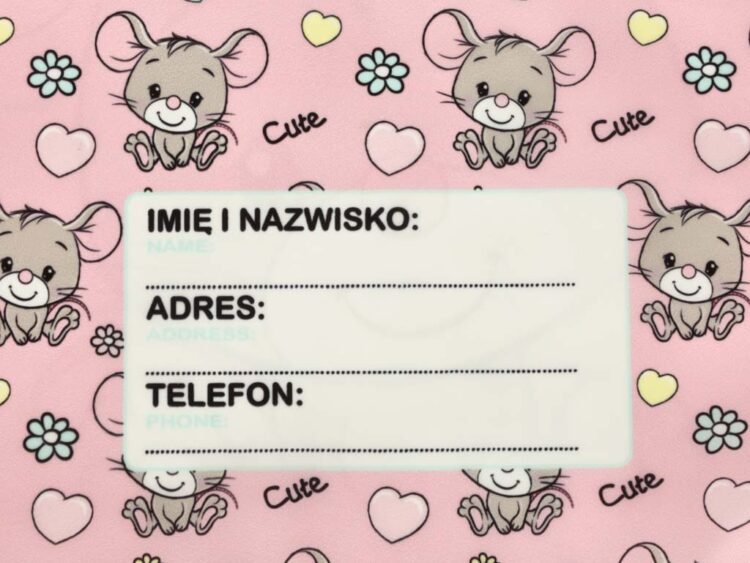 Fantomațion pentru jucarii, cu imprimeu cu șoareci și inimioare roz, perfect pentru păstrarea jucăriilor micuților.