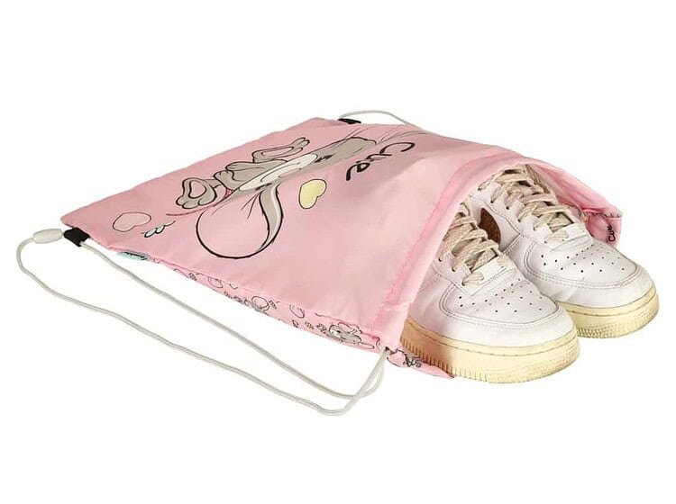 1. Sac de depozitare pentru pantofi și jucării copii, design drăguț cu inimioare și model 3D.
