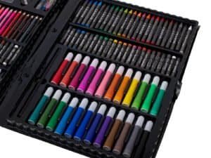 1. Set de culori pentru desen copii, creioane, markere vibrant, 2. Cutie cu creioane colorate pentru pictură și desen pentru copii, calitate superioară, 3. Set creativ de culori pentru copii, ideal pentru desen și pictură, 4. Imagini cu materiale pentru desen pentru copii, set de creioane și markere colorate.