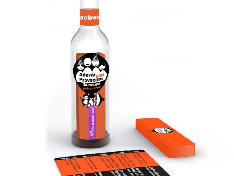 Adevar sau provocare - Sa-nceapa distractia - - Setul contine: 1 sticla din plastic si 40 de cartonase din care unul contine instructiuni de joc.