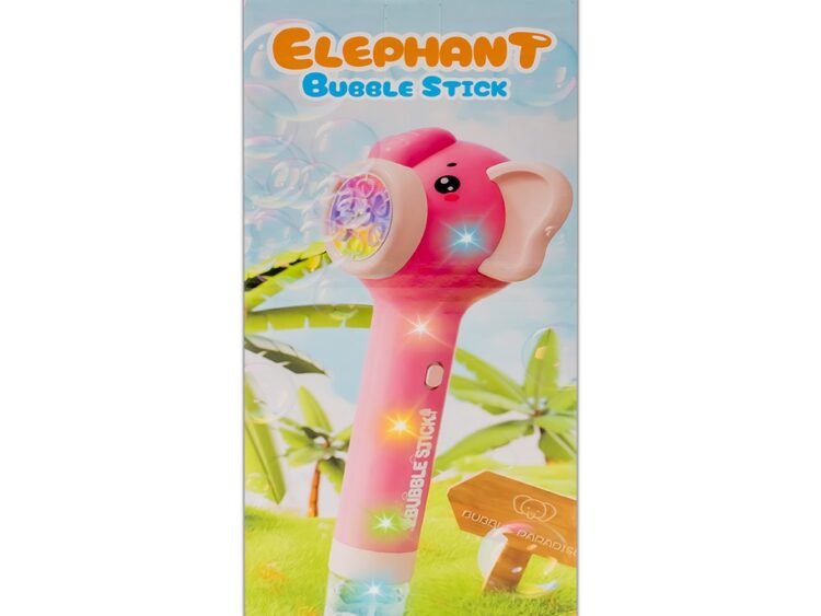 Elefant - - Setul contine: 1 sticluta cu solutie si 1 bagheta cu baterii pentru realizarea de balonase colorate.