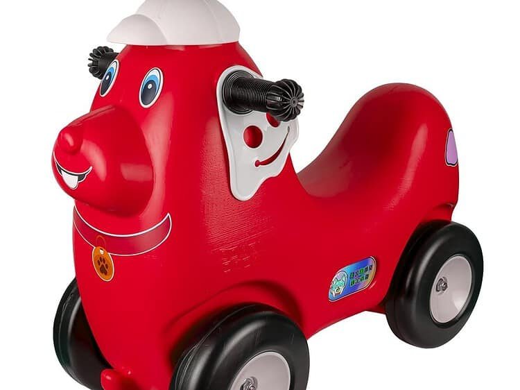 rosu - ROBENTOYS - - Jucaria din plastic este compusa dintr-un vehicul – catel fara pedale