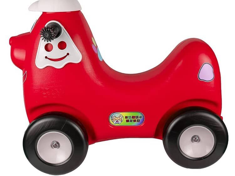 rosu - ROBENTOYS - - Deplasarea jucariei ride-on se realizeaza cu ajutorul celor 4 roti. Directia de deplasare a catelusului este inainte-inapoi
