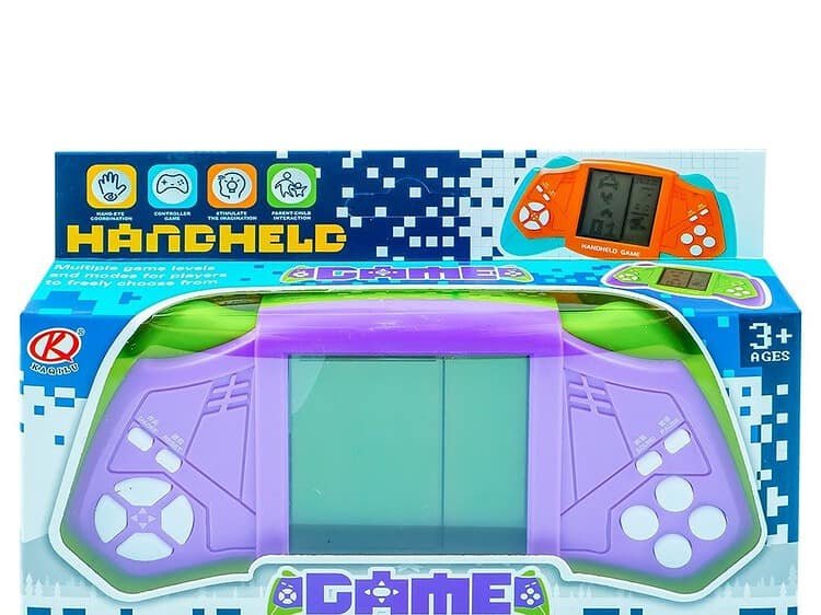 16.5x8x3 cm - - Jocul sub forma de consola are ecran de 2.5x3.5 cm