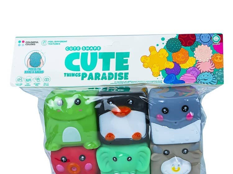 Animale - - Setul de 6 cuburi cu animale moi include o broasca verde