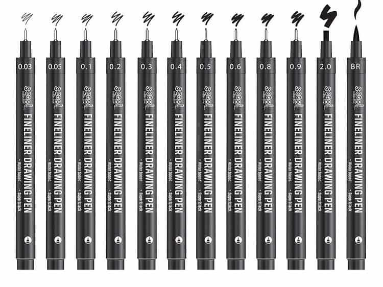 diferite dimensiuni 0.03-2 mm + varf tip pensula
