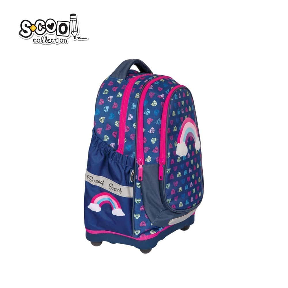 38x39x19.5 cm - S-COOL - - Ghiozdanul anatomic cu imprimeu RAINBOW este conceput pentru baieti cu varsta scolara.
