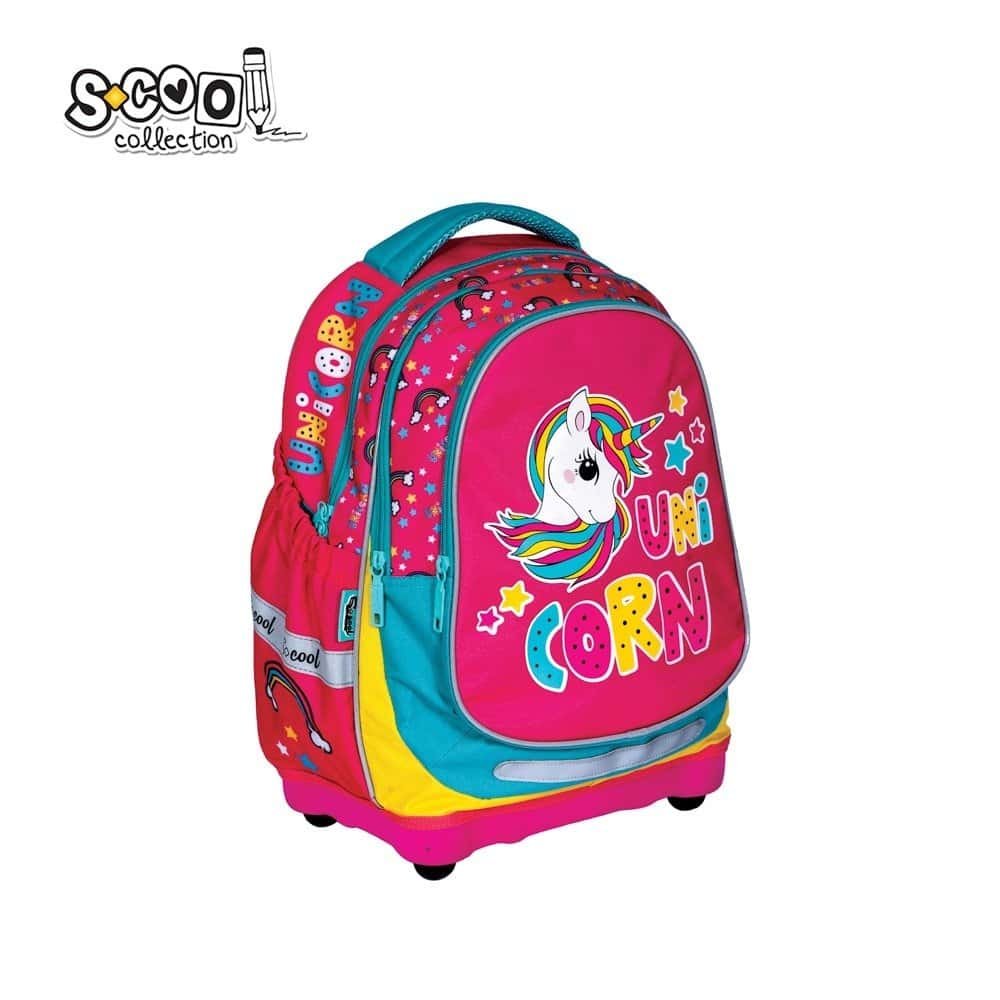 38x39x19.5 cm - S-COOL - - Ghiozdanul anatomic cu imprimeu UNICORN este conceput pentru baieti cu varsta scolara.