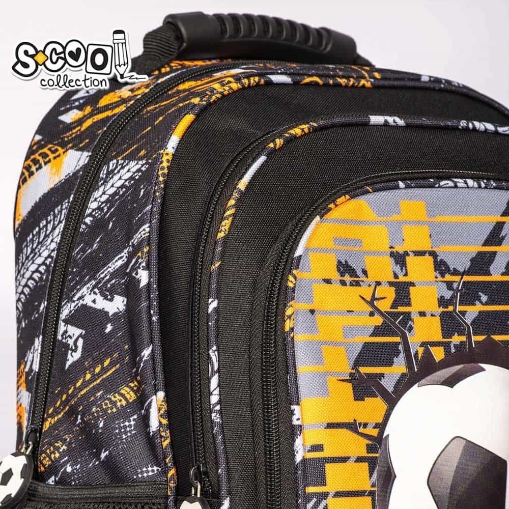 - Ghiozdanul este realizat din poliester rezistent 600D