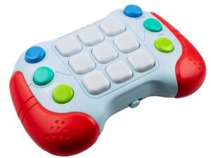 5 in 1 - - Jocul electronic este realizat sub forma de consola cu 9 taste de joc si 6 butoane functionale.