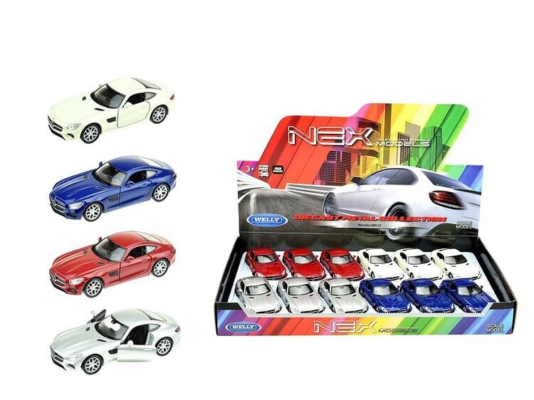 Masina Mercedes-Benz AMG GT Welly - Toi-Toys - - Mini modelul Mercedes-Benz AMG GT este fabricat din metal turnat sub presiune