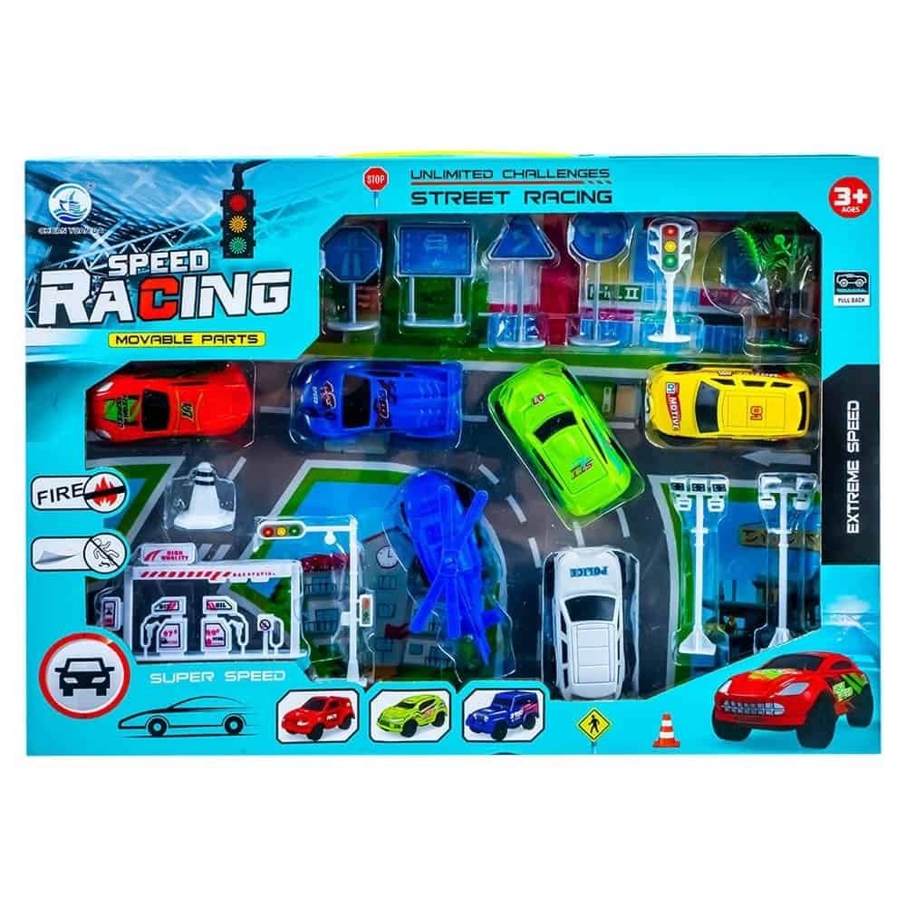 Masinute cu frictiune - - Setul educational contine: 1 covoras circulatie