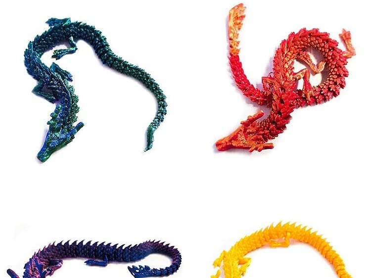 sub forma de solzi contine o figurina dragon.