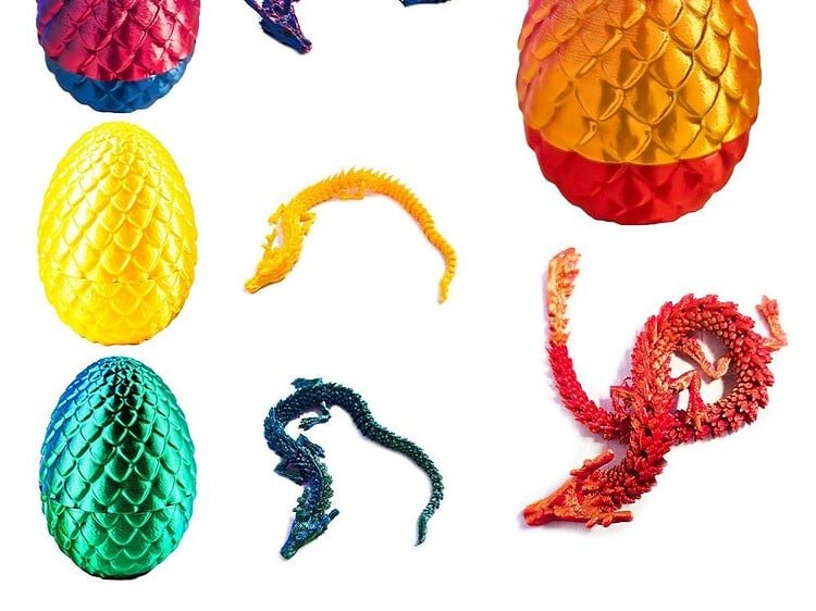 Ou cu dragon - <p>- Oul din plastic cu suprafata satinata cu model in relief