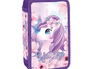 UNICORN - S-COOL - - Penarul din material textil are 2 fermoare din plastic si este echipat cu 29 piese: ascutitoare