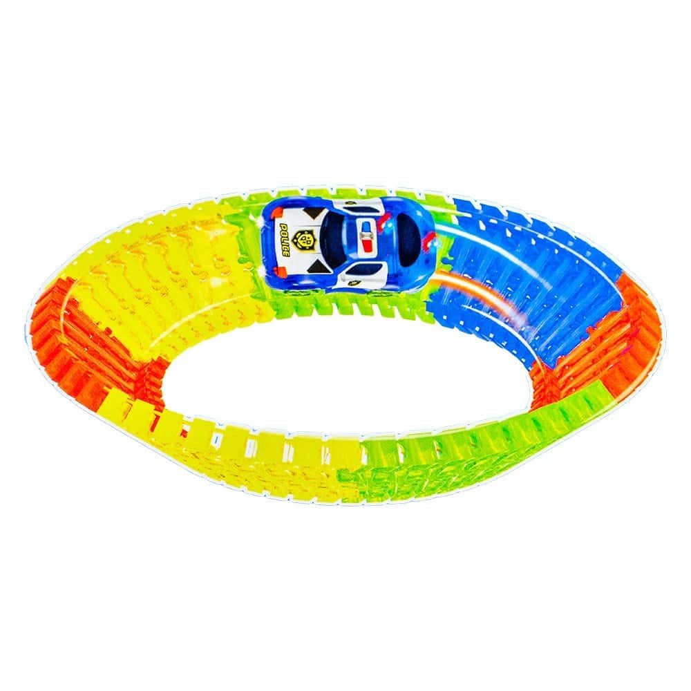 - Pista se asambleaza din 56 piese fosforescente