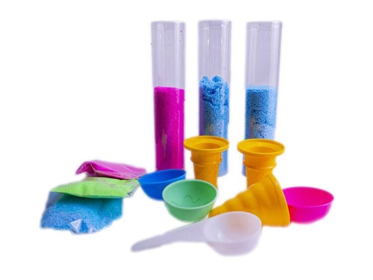 - Continut pachet: 70 g spuma albastra 70 g spuma verde neon 70 g spuma albastra 1 lingurita inghetata 3 cornete inghetata 3 cupe inghetata.