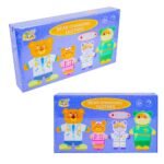 Set 4 ursuleti din lemn cu garderoba - Set 4 ursuleti din lemn cu garderoba