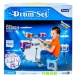 Tobite pentru copii + scaunel - - Setul contine: 1 baterie cu talger si 5 tobe